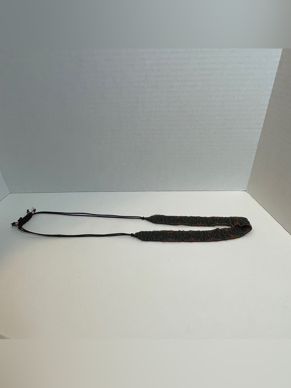 Pre-owned Boho Style Multi-strand Multi-color Seed Bead Necklace - Black Coppery - Picture 14 of 15